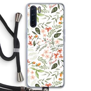 CaseCompany Sweet little flowers: Oppo A91 Transparant Hoesje met koord