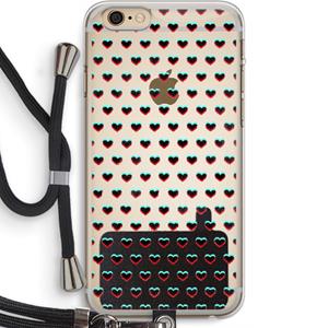 CaseCompany Hartjes: iPhone 6 PLUS / 6S PLUS Transparant Hoesje met koord
