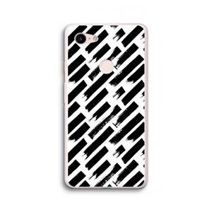 CaseCompany Zwarte vegen: Google Pixel 3 XL Transparant Hoesje