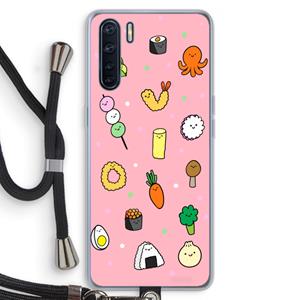 CaseCompany Happy bento friends: Oppo A91 Transparant Hoesje met koord