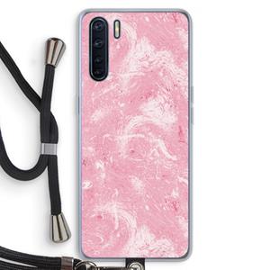CaseCompany Abstract Painting Pink: Oppo A91 Transparant Hoesje met koord