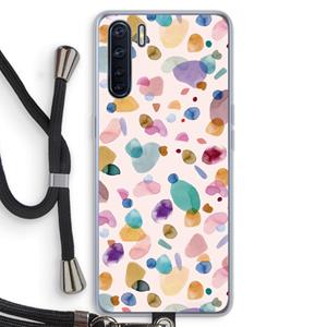CaseCompany Terrazzo Memphis Pink: Oppo A91 Transparant Hoesje met koord