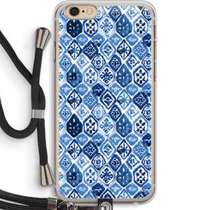 CaseCompany Blauw motief: iPhone 6 PLUS / 6S PLUS Transparant Hoesje met koord