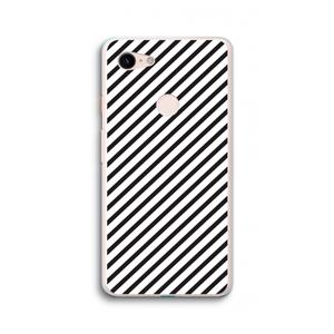 CaseCompany Strepen zwart-wit: Google Pixel 3 XL Transparant Hoesje