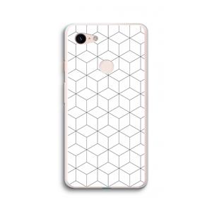 CaseCompany Zwart-witte kubussen: Google Pixel 3 XL Transparant Hoesje