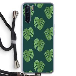 CaseCompany Monstera leaves: Oppo A91 Transparant Hoesje met koord