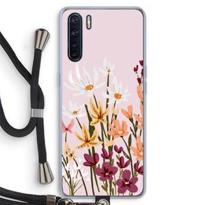 CaseCompany Painted wildflowers: Oppo A91 Transparant Hoesje met koord