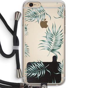 CaseCompany Simple leaves: iPhone 6 PLUS / 6S PLUS Transparant Hoesje met koord