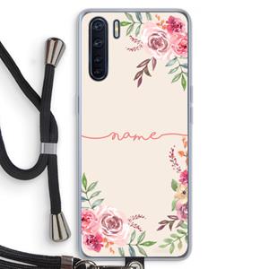 CaseCompany Rozen: Oppo A91 Transparant Hoesje met koord