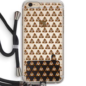 CaseCompany Poop emoji: iPhone 6 PLUS / 6S PLUS Transparant Hoesje met koord