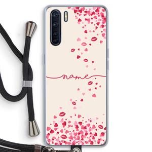CaseCompany Hartjes en kusjes: Oppo A91 Transparant Hoesje met koord