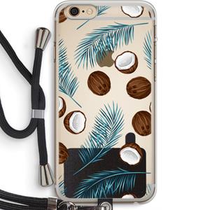 CaseCompany Kokosnoot roze: iPhone 6 PLUS / 6S PLUS Transparant Hoesje met koord