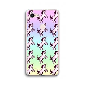 CaseCompany Musketon Unicorn: Google Pixel 3 XL Transparant Hoesje