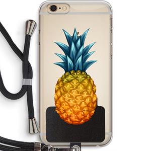 CaseCompany Grote ananas: iPhone 6 PLUS / 6S PLUS Transparant Hoesje met koord