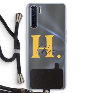 CaseCompany Amber Script: Oppo A91 Transparant Hoesje met koord