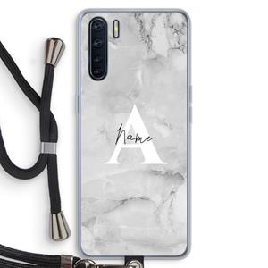 CaseCompany Ivory Marble: Oppo A91 Transparant Hoesje met koord