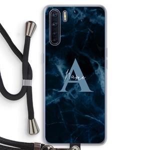 CaseCompany Midnight Marble: Oppo A91 Transparant Hoesje met koord