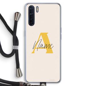 CaseCompany Amber Script: Oppo A91 Transparant Hoesje met koord