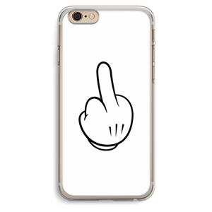 CaseCompany Middle finger white: iPhone 6 Plus / 6S Plus Transparant Hoesje