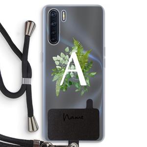 CaseCompany Green Brush: Oppo A91 Transparant Hoesje met koord