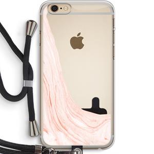 CaseCompany Peach bath: iPhone 6 PLUS / 6S PLUS Transparant Hoesje met koord