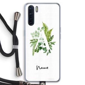 CaseCompany Green Brush: Oppo A91 Transparant Hoesje met koord