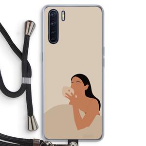 CaseCompany Fresh coffee: Oppo A91 Transparant Hoesje met koord