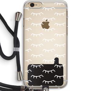 CaseCompany Wimpers: iPhone 6 PLUS / 6S PLUS Transparant Hoesje met koord