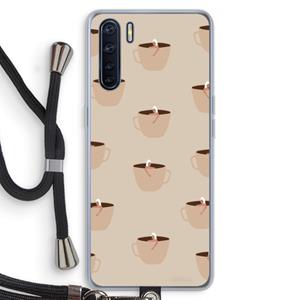 CaseCompany Morning coffee: Oppo A91 Transparant Hoesje met koord