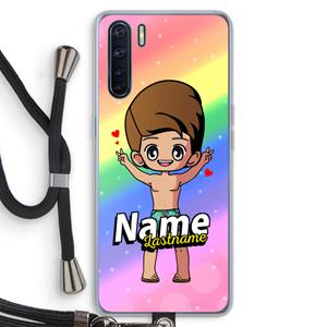 CaseCompany Chibi Maker man: Oppo A91 Transparant Hoesje met koord