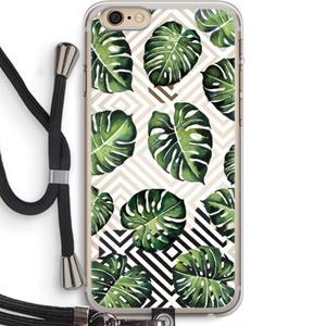 CaseCompany Geometrische jungle: iPhone 6 PLUS / 6S PLUS Transparant Hoesje met koord