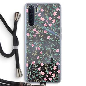 CaseCompany Sierlijke bloemen: Oppo A91 Transparant Hoesje met koord