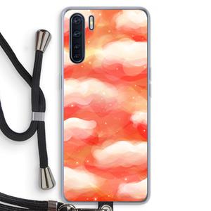 CaseCompany Lichte Wolken: Oppo A91 Transparant Hoesje met koord