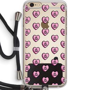 CaseCompany GIRL POWER: iPhone 6 PLUS / 6S PLUS Transparant Hoesje met koord