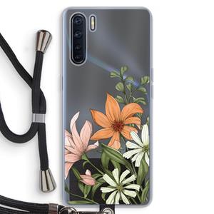 CaseCompany Floral bouquet: Oppo A91 Transparant Hoesje met koord