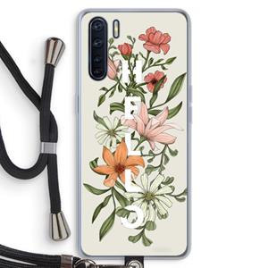 CaseCompany Hello bloemen: Oppo A91 Transparant Hoesje met koord