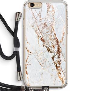 CaseCompany Goud marmer: iPhone 6 PLUS / 6S PLUS Transparant Hoesje met koord