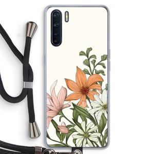 CaseCompany Floral bouquet: Oppo A91 Transparant Hoesje met koord
