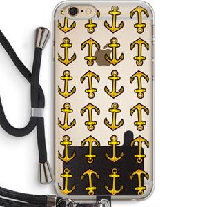 CaseCompany Musketon Anchor: iPhone 6 PLUS / 6S PLUS Transparant Hoesje met koord