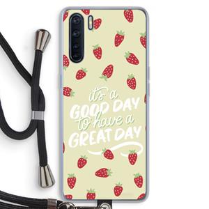 CaseCompany Don't forget to have a great day: Oppo A91 Transparant Hoesje met koord