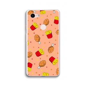 CaseCompany Chicken 'n Fries: Google Pixel 3 XL Transparant Hoesje