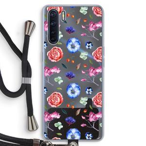 CaseCompany Bloemetjes: Oppo A91 Transparant Hoesje met koord