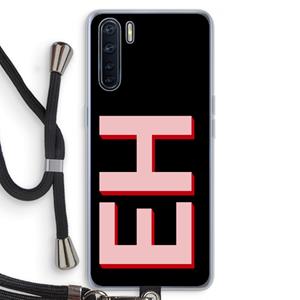 CaseCompany Monogram: Oppo A91 Transparant Hoesje met koord