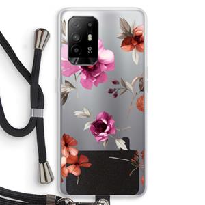 CaseCompany Geschilderde bloemen: Oppo A95 5G Transparant Hoesje met koord