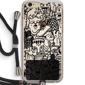 CaseCompany Vexx Black Mixtape: iPhone 6 PLUS / 6S PLUS Transparant Hoesje met koord