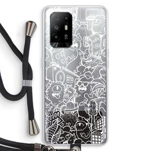 CaseCompany Vexx City #2: Oppo A95 5G Transparant Hoesje met koord