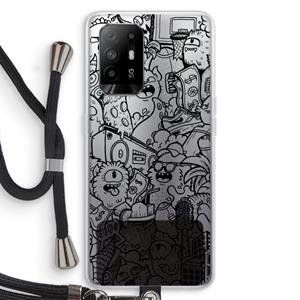 CaseCompany Vexx Black City : Oppo A95 5G Transparant Hoesje met koord