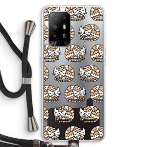 CaseCompany Slapende poes: Oppo A95 5G Transparant Hoesje met koord