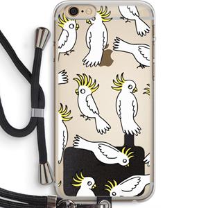 CaseCompany Papegaai: iPhone 6 PLUS / 6S PLUS Transparant Hoesje met koord