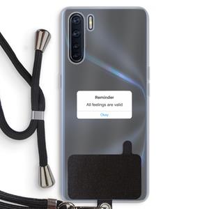 CaseCompany Reminder: Oppo A91 Transparant Hoesje met koord